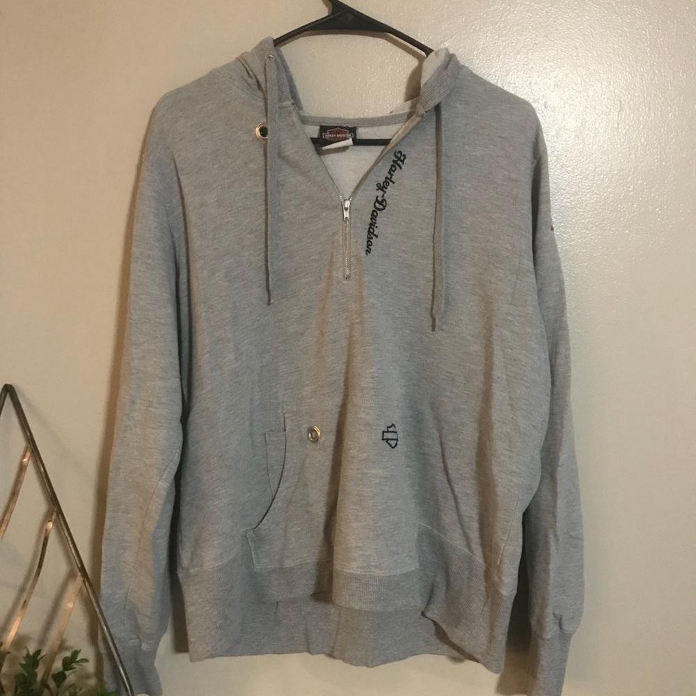 Harley Davidson grey zip up hoodie